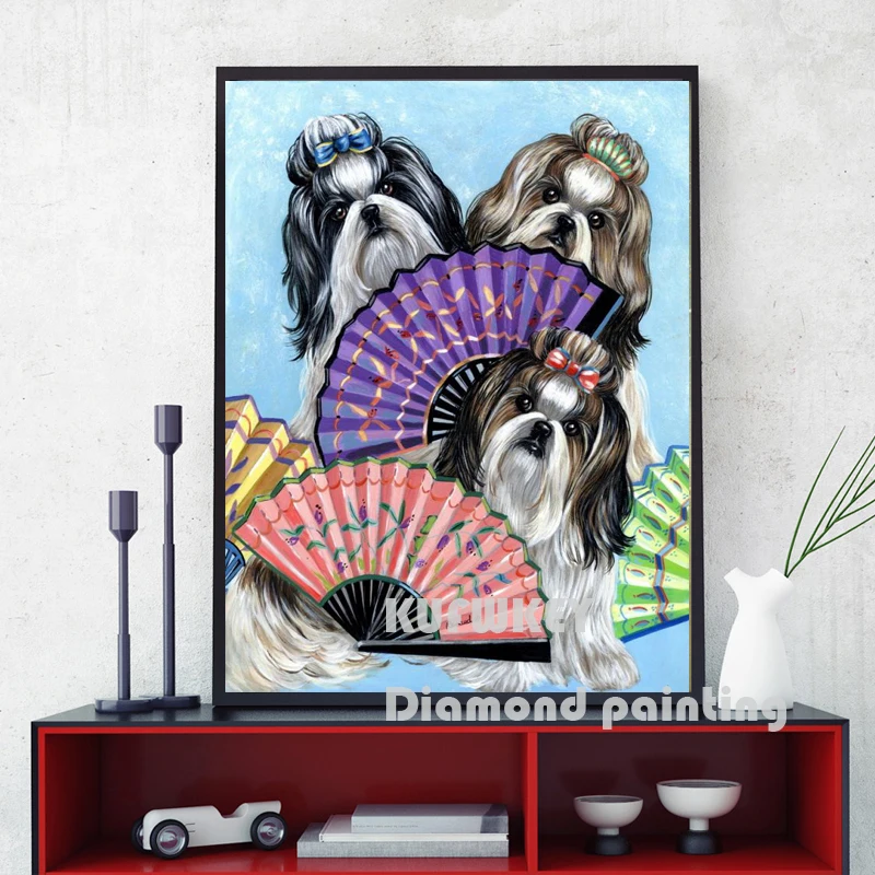 Shih Tzu собака Алмазная вышивка распродажа мозаичная картина наборы вышивки крестом мозаичные узоры, милый питомец, щенок Стразы Декор