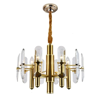 

wholesale brush champagne colour indoor modern led ceiling pendant lighting Luxury crystals cheap hotel lobby chandelier