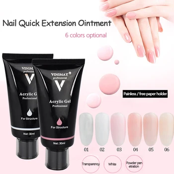 

VINIMAY 30ml Nail Extension Gel Paperless Holder Crystal Quick Nail Extension Nail Art UV Gel Transparent Nail Gel TSLM1
