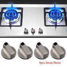 Behogar, 4 шт., 6 мм/8 мм, универсальный металлический поворотный переключатель, ручки управления, сменный аксессуар для кухонной плиты, газовая плита, духовка, варочная панель