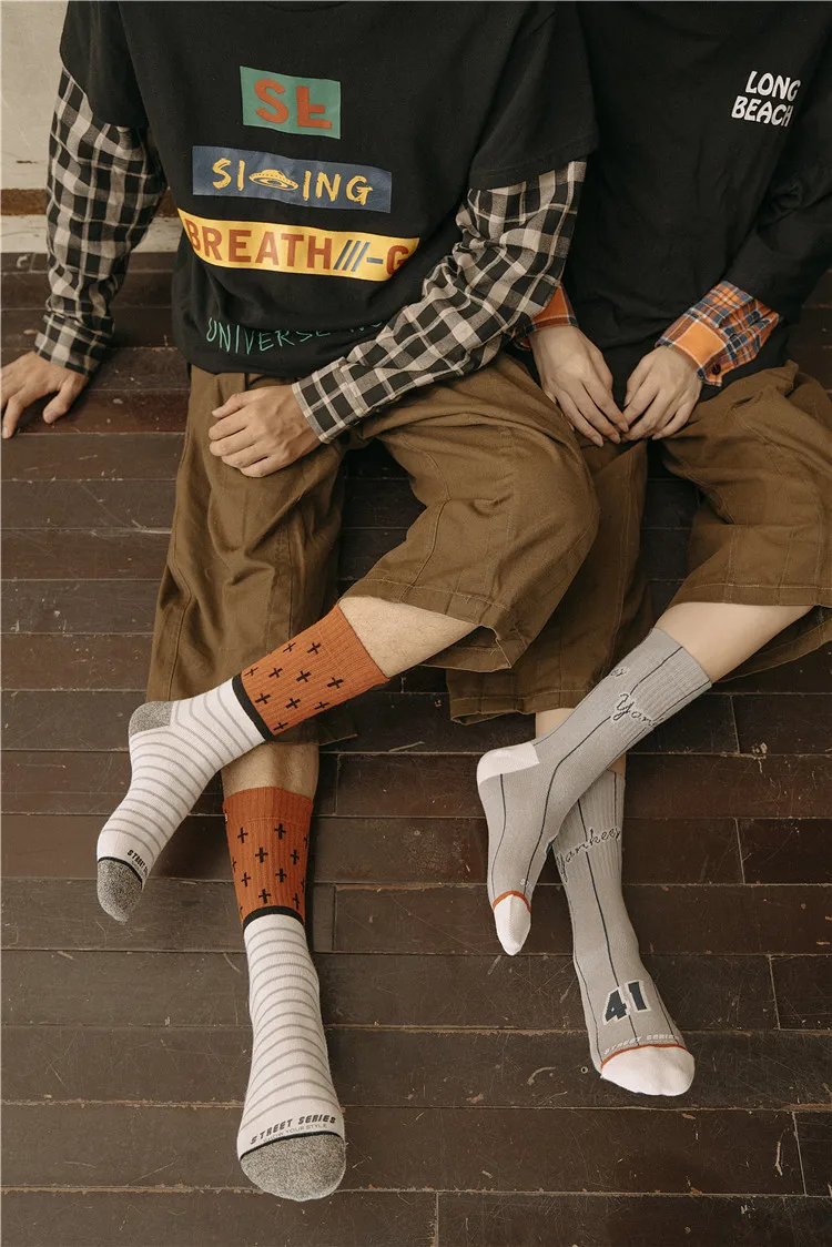 Модные мужские носки унисекс, 100 хлопок, Harajuku, цветные мужские носки, 1 пара, размер 35-43, уличная мода