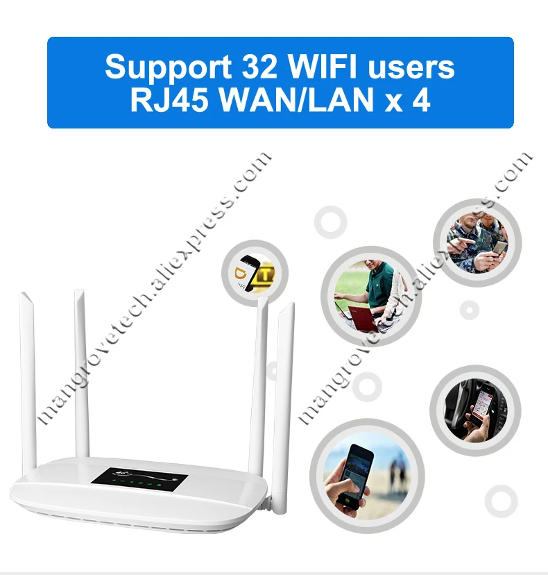 4G wifi роутер 4G lte cpe SIM карта wifi роутер 300m CAT4 32 wifi пользователи роутер RJ45 WAN LAN закрытый lte CPE беспроводной роутер