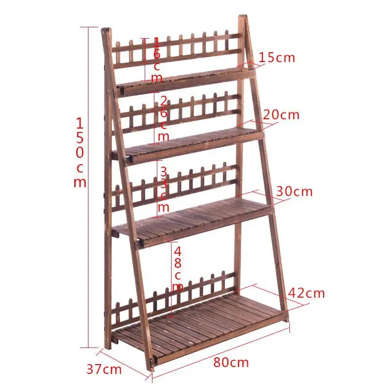 Number 2 Wood Terraza Macetas Balkon Escalera Estanteria Para Plantas Indoor Plant Pot Outdoor Dekoration Balcony Shelf Flower Stand - Цвет: Number 2