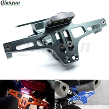 Универсальный CNC алюминиевый мотоцикл регулируемый угол номерной знак кронштейн для Kawasaki ZZR600 ZXR400 Z750S ER-5 ZR750 ER6N ER6F