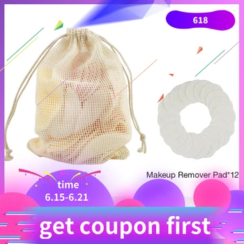 

12 pcs makeup pads reusable cotton pads facial makeup remover bamboo fiber skin care face pads for skin cleansing remover