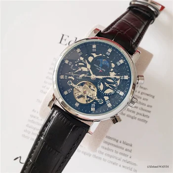 

Patek- Philippe- New Automatic Mechanical Men Watch Silver Blue Stainless Steel Transparent Sapphire Glass AAA Glide Watches 987