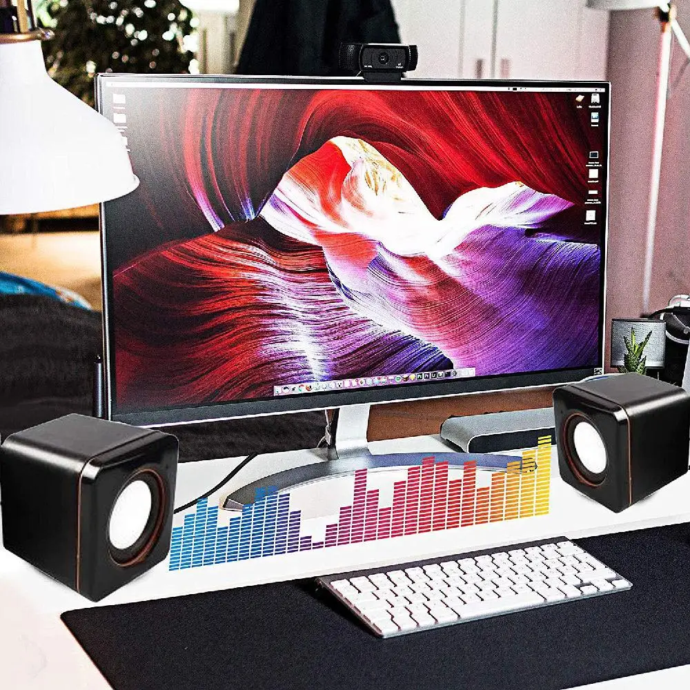 HobbyLane Portable Computer Speakers USB Powered Desktop Mini Speaker Bass Sound Music Player System Wired Small Speaker d29