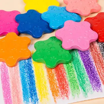 

12pcs/set Children's Wax Crayon Snowflake Crayon Set Education pen safty Material Early child Non-toxic painting Stationery Z7X7