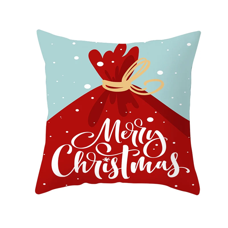 45*45 см веселая Рождественская наволочка для подушки чехол мультфильм Санта Клаус Снеговик Рождественская елка Рождественские чехлы на декоративные подушки наволочка