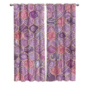 

Abstract Geometric Moroccan Pattern Window Curtains Living Room Fabric Drapes Curtain Home Draperies Curtains for Bedroom