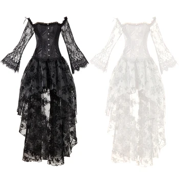 

20pcs/lot Steampunk Corset Sexy Gothic Bustier Irregular Palace Style Top Lace Strapless Dress Slimming Burlesque Clothes