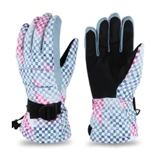 Теплые Зимние перчатки для катания на лыжах, Мужские Женские Теплые трикотажные изделия, перчатки для бега, пешего туризма, езды на велосипеде