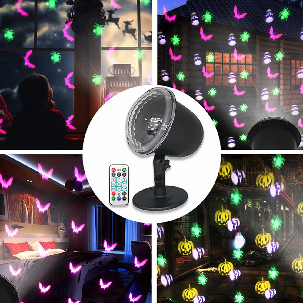 LED Projector Lights, Christmas Halloween Projector Lights with Remote Control Waterproof Garden Projection Lamp Landscape Light