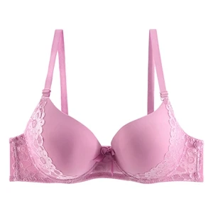 Beauwear размера плюс, сексуальные бюстгальтеры для женщин, белый, пуш-ап, Soutien Gorge, бюстгальтер с цветочным принтом на косточках, глубокий v-образный вырез, регулируемый бюстгальтер - Цвет: Z18-Cameo Pink