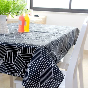 

Anti Dust Picnic Rectangle Tablecloth Outdoor Wear Resistant Home Kitchen Dinning Scratchproof Printed Geometric Style Reusable