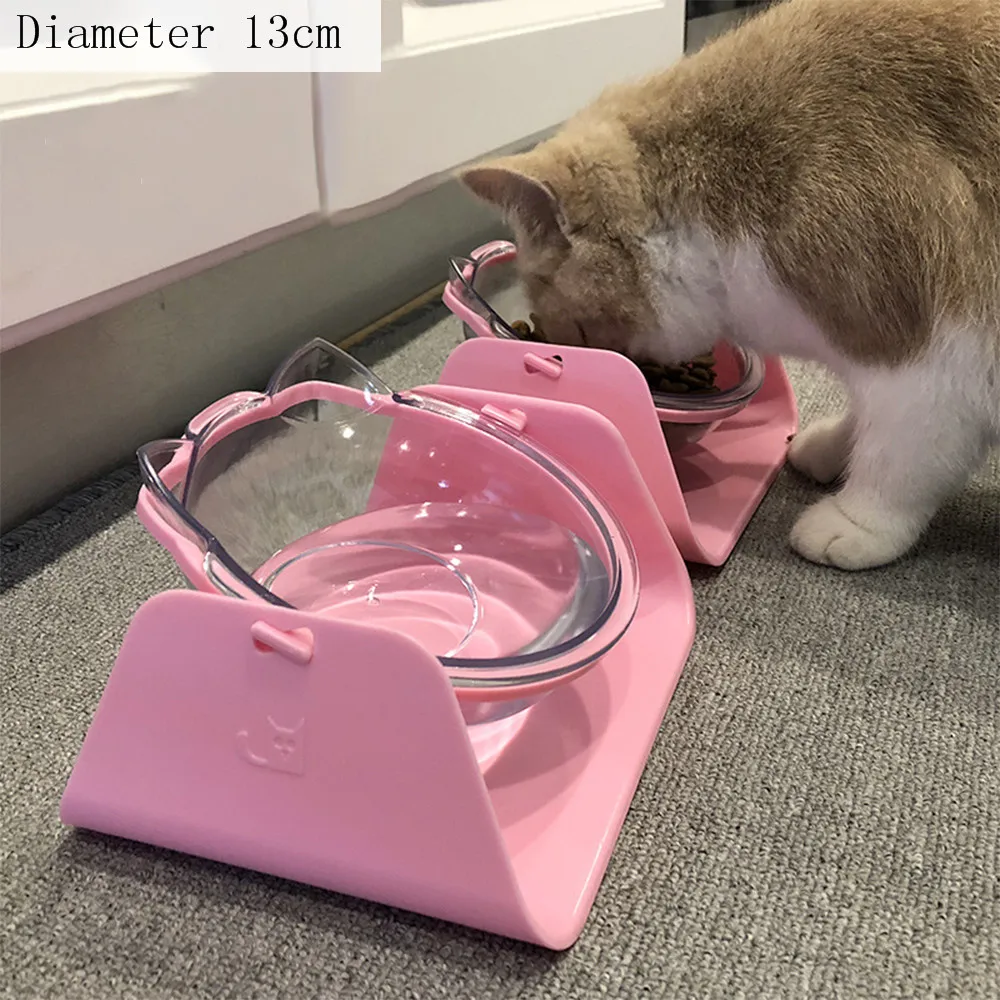 15 градусов регулируемая кормушка для домашних животных миска для собак и кошек Регулируемая кормушка для кормления еда вода Нескользящие дозаторы тарелок для домашних животных посуда - Цвет: pink-1