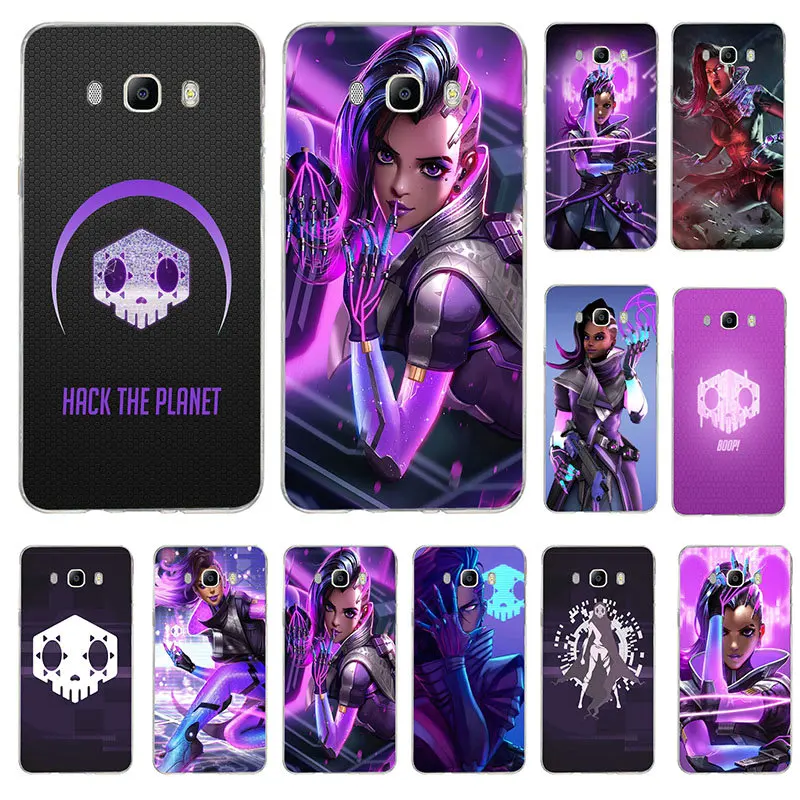 Sombra Heroes Overwatchs мягкие ТПУ чехлы для мобильных телефонов samsung Galaxy J1 J2 J3 J4 J5 J6 J7 J8 Prime