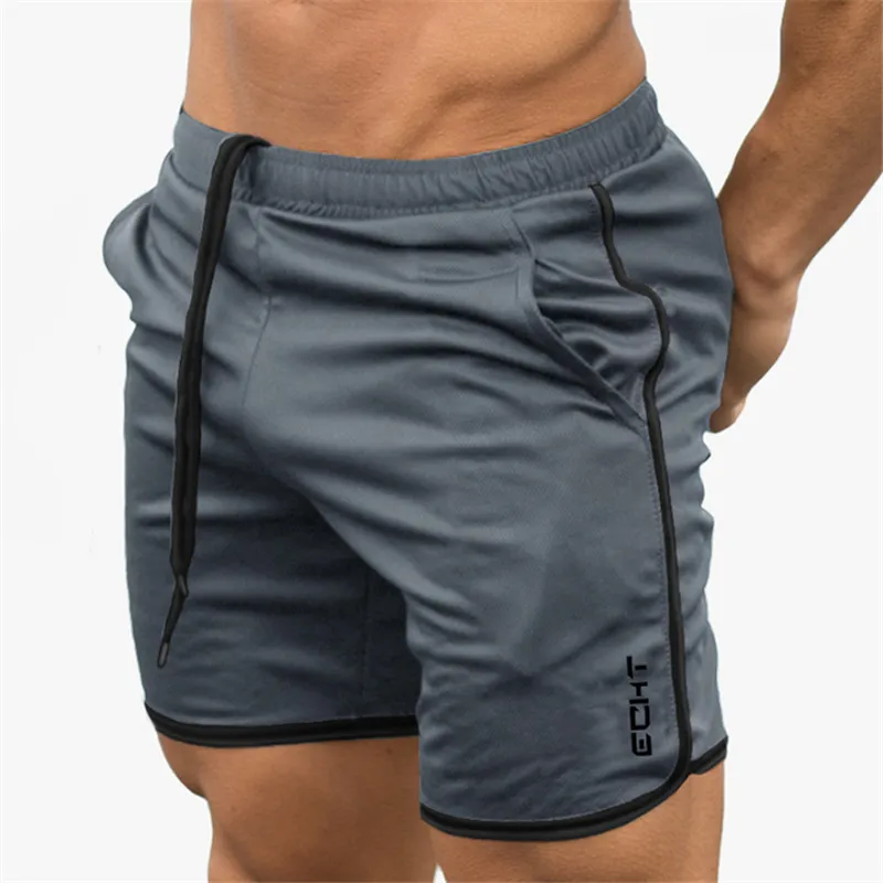 Новинка, летние мужские шорты для спортзала, фитнеса, бодибилдинга, повседневные спортивные короткие штаны для бега, тренировочные Брендовые спортивные штаны, спортивная одежда, M-XXL - Цвет: Grey