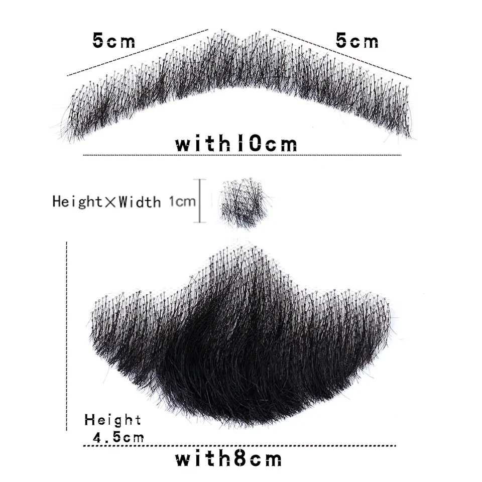 Pageup Nep кружевная борода поддельная борода для мужчин усы ручной работы из натуральных волос Barba Falsa косплей синтетические кружева невидимые бороды - Цвет: HZ04