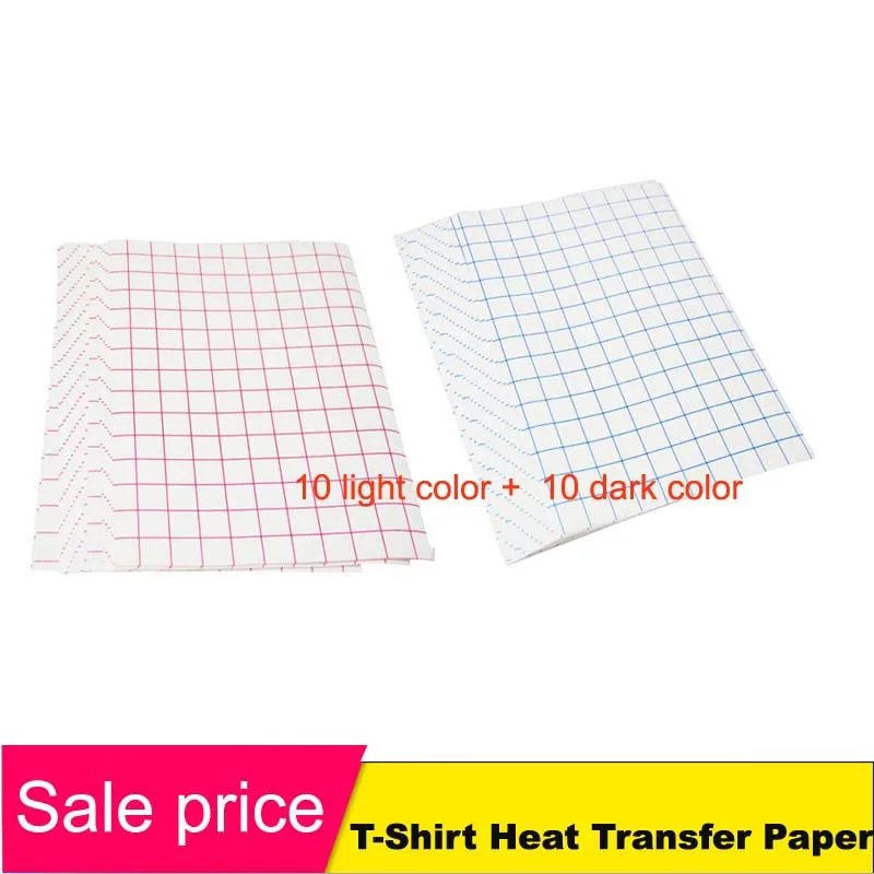 10 light 10 dark A3 Inkjet Heat Transfer Printing Paper T-Shirt Light dark black Fabric Transfer Paper for Cotton Garment Thermal Transfer Paper - Цвет: 10 light 10 dark A3