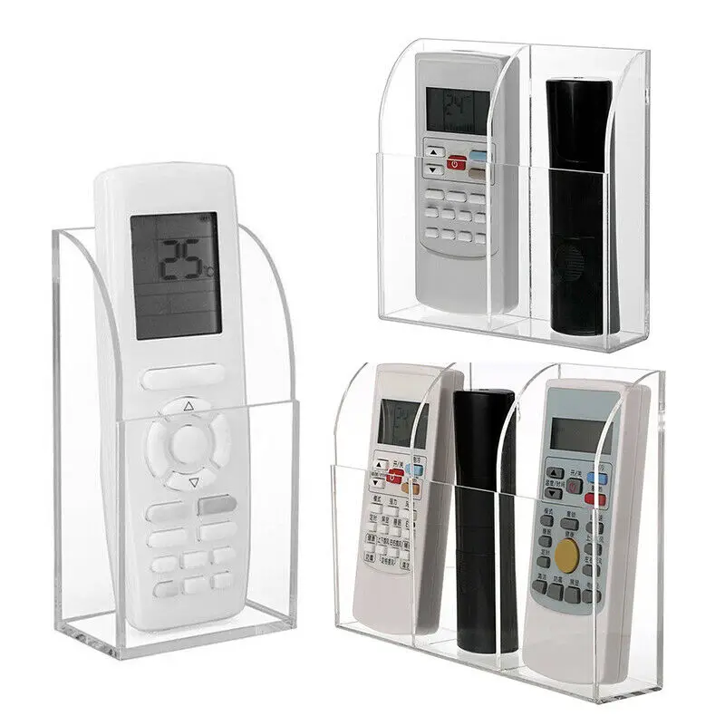 

Acrylic TV Air Conditioner Remote Control Holder 1-3 Case Wall Mount Storage Box for Home J99Store