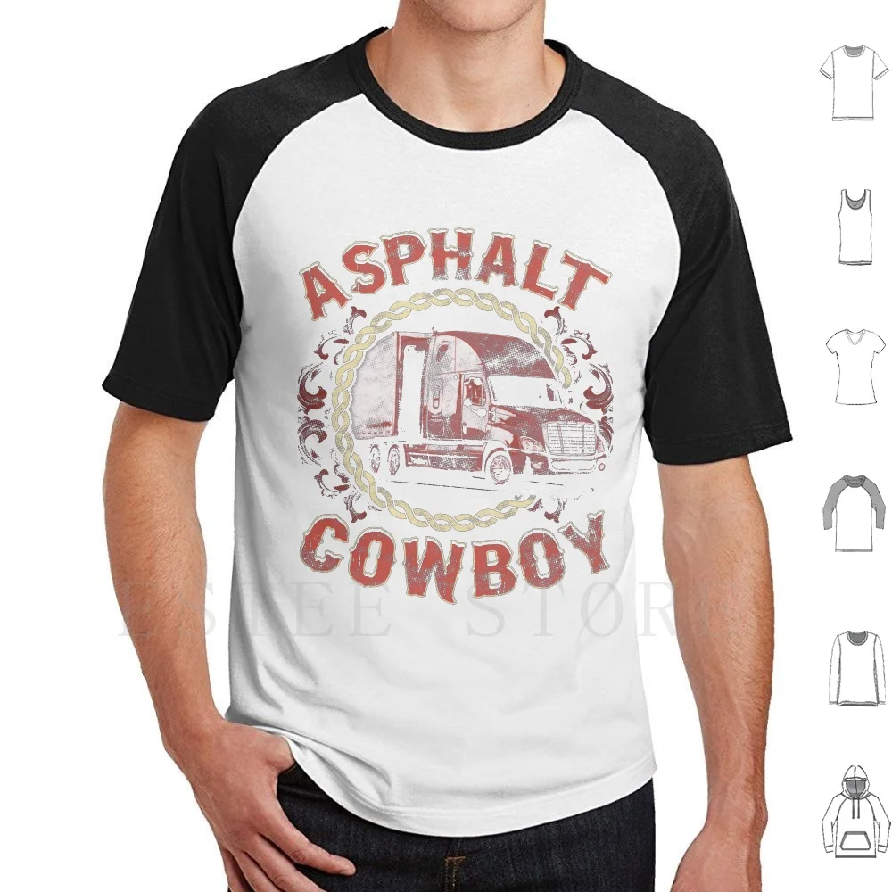 Asphalt Cowboy Truck Driver Gift Trucker Chain Dad Trucking T Shirt Cotton Men Fai Da Te Print Truck Driver Truck Driver Truck Driver
