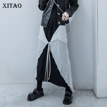 

XITAO High Waist Tassel Skirt Fashion New Hit Color Small Fresh 2020 Spring Patchwork Elastic Waist Casual Style Skirt DMY3596