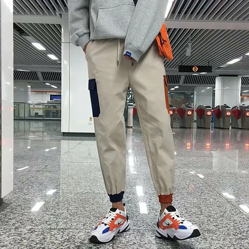 

Winter Pants Men Trend Bib Overall Casual Pants Versatile Joint Capri Athletic Pants Men's Trousers Hip Hop Loose-Fit