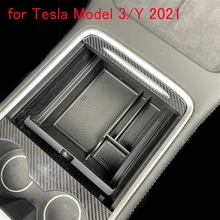 Caja de almacenamiento de reposabrazos para Tesla modelo 3 2021, caja para reposabrazos Central de coche, portavasos, contenedor para automóvil, organizador de guante, Cas