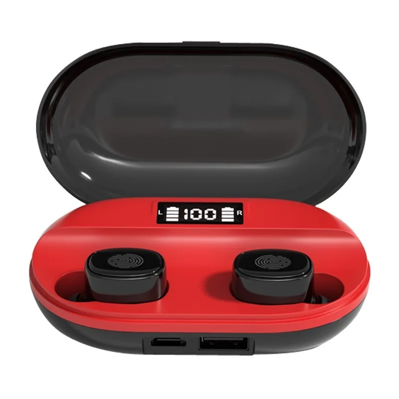 Free shipping Wireless bluetooth headset Master slave switch Portable charging box Active noise reduction waterproof touch