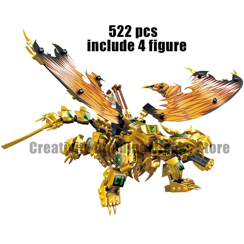 

2020 New Ninja Gold Dark Bat Pterodactyl 4 in 1 Model Set Building Block Toys Birthday Christmas Gifts for Children