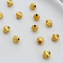 

18K dumb gold bag gold color ancient method gold lantern beads melon beads 8mm through hole beads DIY accessories loose beads