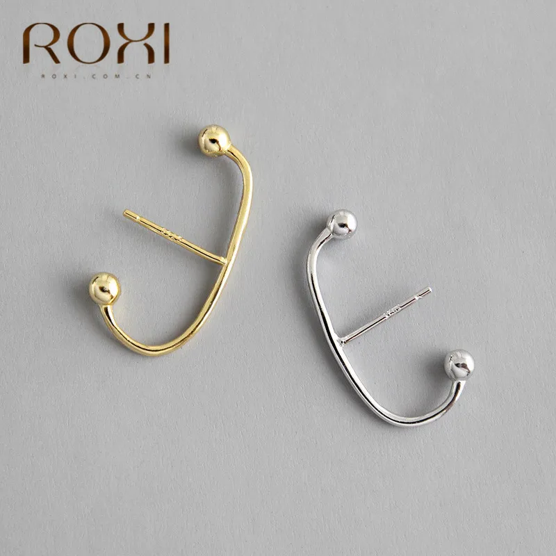 ROXI стильные серьги-гвоздики для женщин серьги из стерлингового серебра 925 пробы корейские серьги геометрической формы Brincos INS простые свадебные серьги