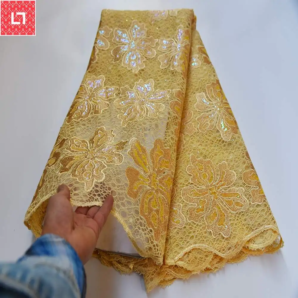 As Pictures 5 Синий Dahlia, хит, блестки, бархат, французское кружево, высокое качество, нигерийская африканская Тюлевая сетчатая кружевная ткань для вечернего платья, 5 ярдов/партия - Цвет: As Pictures 5