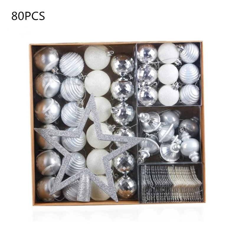50/80 шт. DIY рождественская елка шар украшения-игрушки набор Рождественские украшения для дома, год DIY рождественские украшения в подарок - Цвет: 09