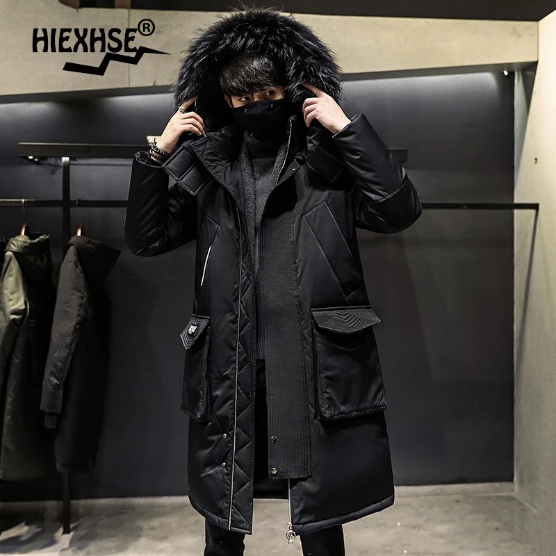

2022 Fashionable Coat Thicken Jacket men Hooded Warm Lengthen Parka Coat White duck down Hight Quality male New Winter Down Coat