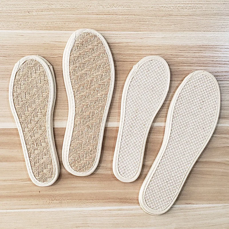 Soletta In Lino Traspirante E Sana, Loofah In Bambù Naturale Deodorata, Mocassini Estivi, Parti Di Suola Per Scarpe Fatte A Mano, 2 Paia