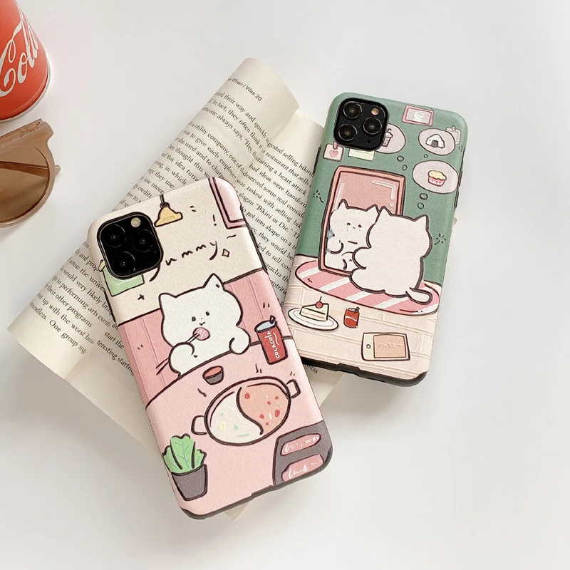 

Cute 3D Emboss Cat Phone Case For iPhone X XS XR 11Pro Max Soft Back Cover for iPhone 7 8 Plus fit Coque ladies Gift Capa