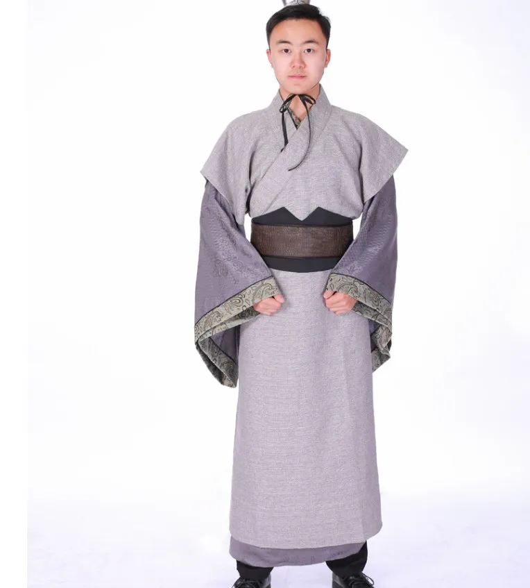 Китайская традиционная мужская одежда Новинка hanfu длинный халат три царства ТВ фильм косплей мужские костюмы