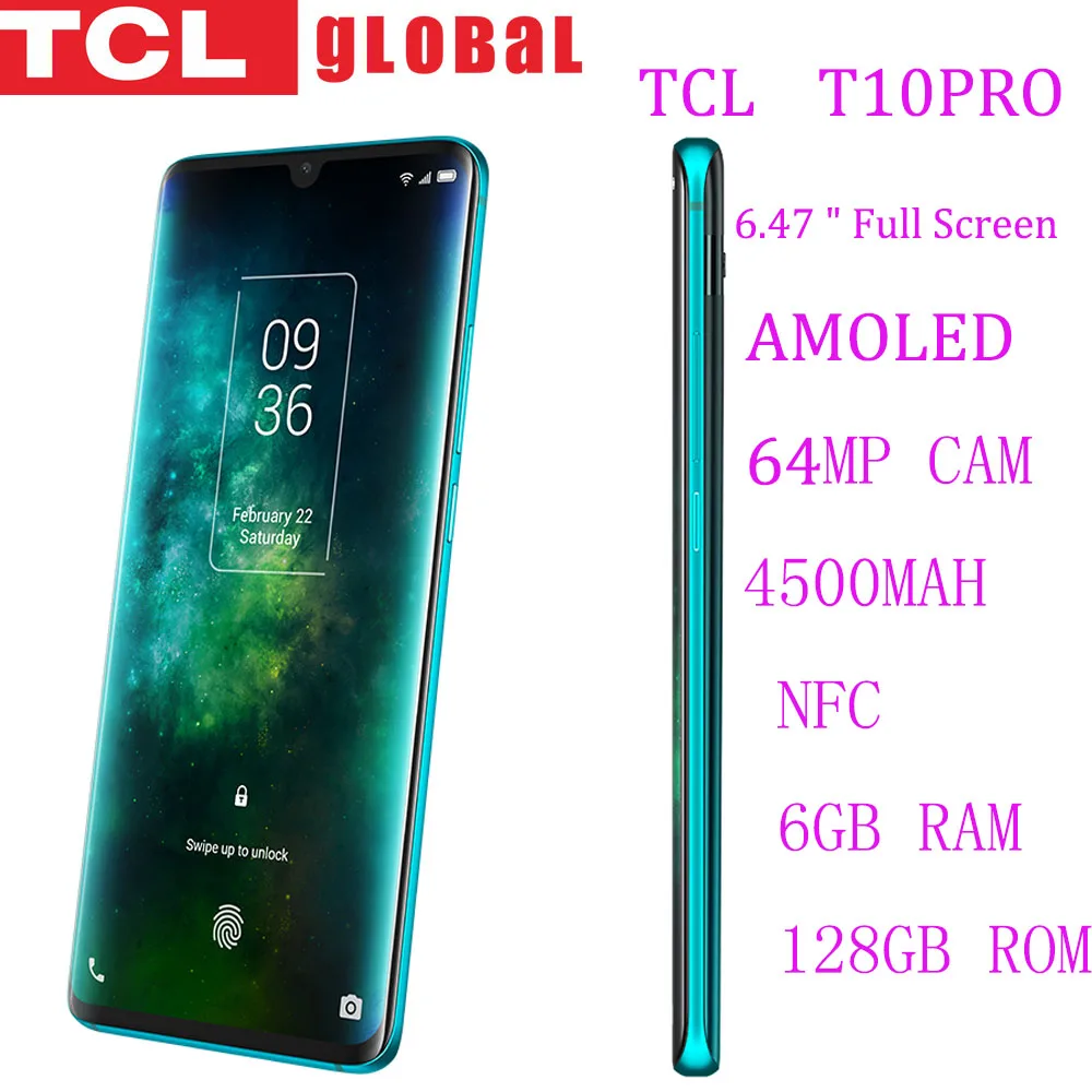 Смартфон TCL 10 Pro 6 + 128 ГБ Snapdragon675 64 мп 47 дюйма AMOLED Android 4500 мА · ч NFC | Мобильные телефоны