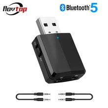 Rovtop USB Bluetooth 5,0 передатчик приемник ключ 3 в 1 EDR беспроводной аудио адаптер для автомобильных наушников ПК ТВ домашняя стерео