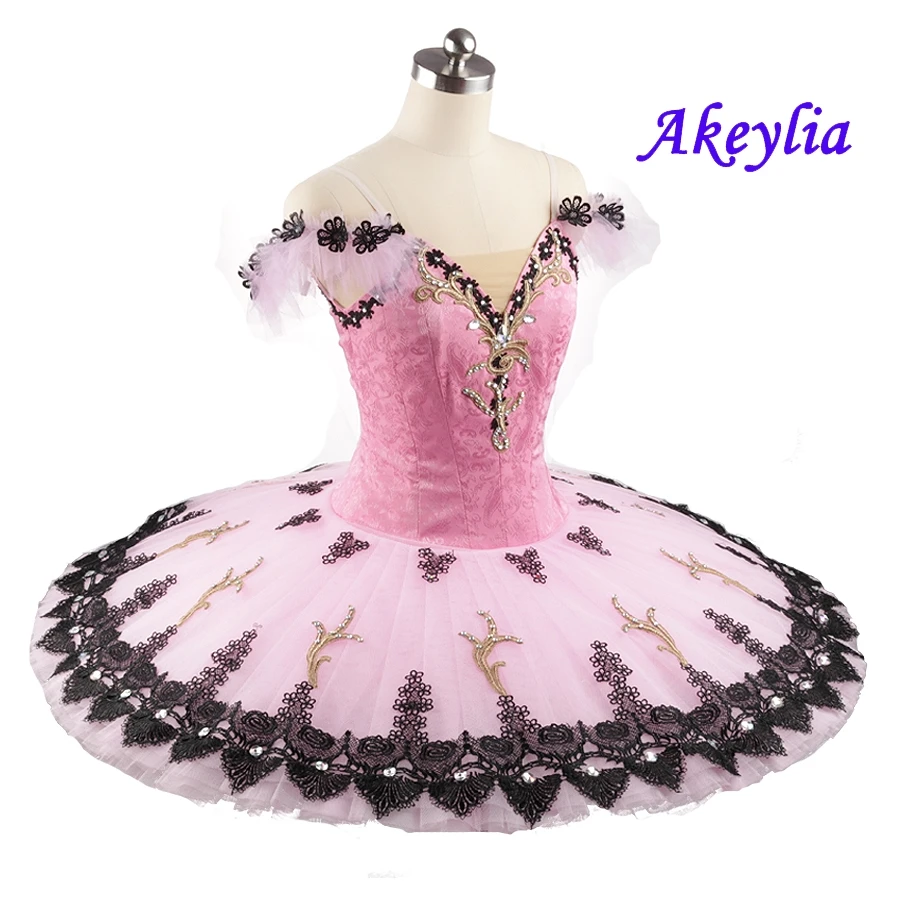 

The Nutcracker Professional Ballet Tutu Pink Black Adult Pancake Tutu Sleeping Beauty Performance Classical Ballet Costume Dress