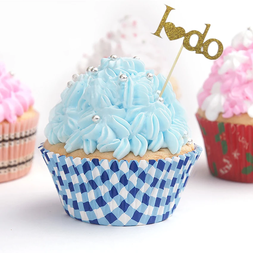 I DO 2 шт. Happy 18/20 Вт, 30 Вт/40/50/60th юбилей кекс фигурки жениха и невесты; блеск силуэт торт фигурки жениха и невесты; на свадьбу/День рождения/вечерние украшения торта - Цвет: I DO