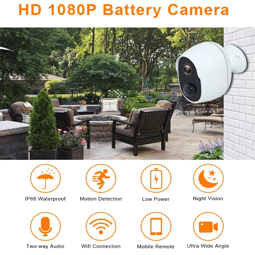 IP камера TRUMSOON Беспроводная с Wi Fi и аккумулятором 1080p|Камеры видеонаблюдения| |