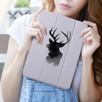 

Antlers Grey Magnet Flip Cover For Apple IPad Pro 11" Case Cute Simple Trendy Ipad Case Cover Folding Folio Case Auto Wake