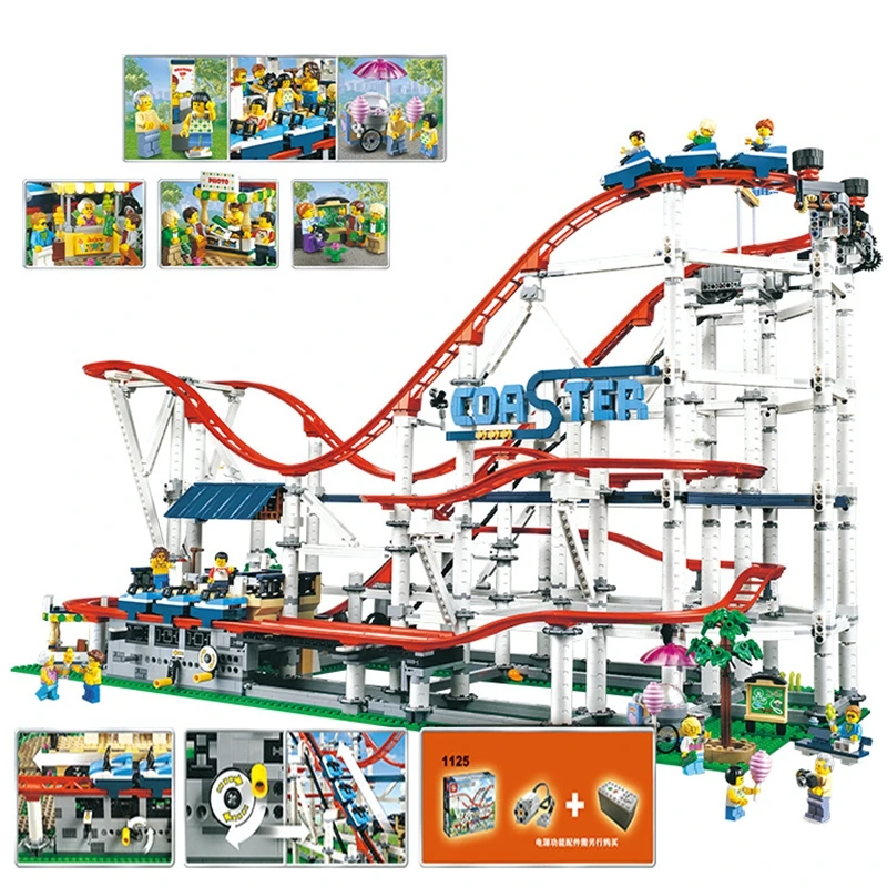 18003 улица вид серии парк аттракционов Большой Ролик Coaster детское составное здание блоки игрушки рождественские подарки на день рождения