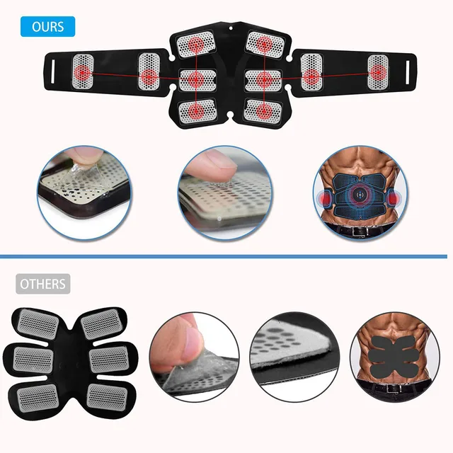 Abdominal Muscle Stimulator Trainer EMS Abs Fitness Equipment Training Gear Muscles Electrostimulator Toner Exercise At Home Gym 4