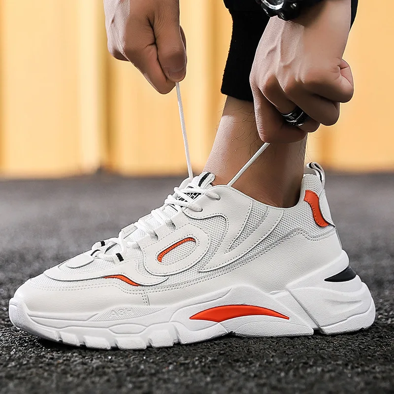 Новые осенние мужские кроссовки; дышащая Спортивная обувь; Sapatos Masculinos; легкие повседневные дикие ботинки с массивным каблуком; Уличная обувь для бега
