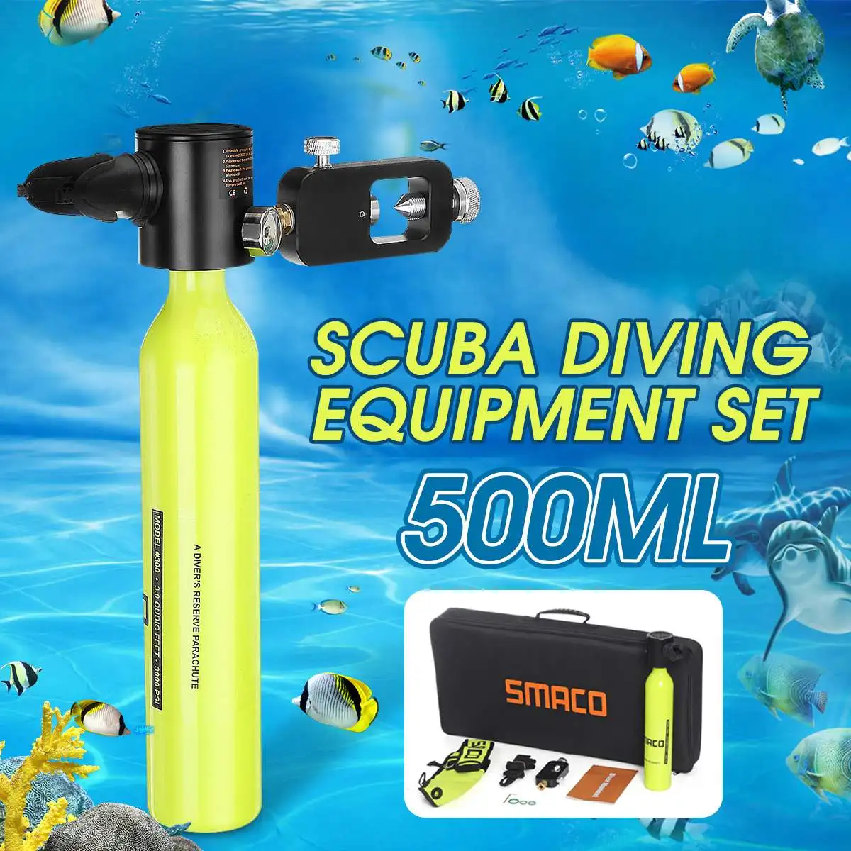 

0.5L Portable Mini Scuba Oxygen Cylinder Air Tanks Diving Equipment For Snorkeling Underwater Breathing Bag