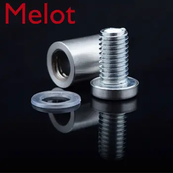 

DHL Free Shiping 500Pcs/lot 12*25mm Stainless Steel Wall Mount Glass Hardware Mirror Hollow Standoff Pins Glass Holder Spacer